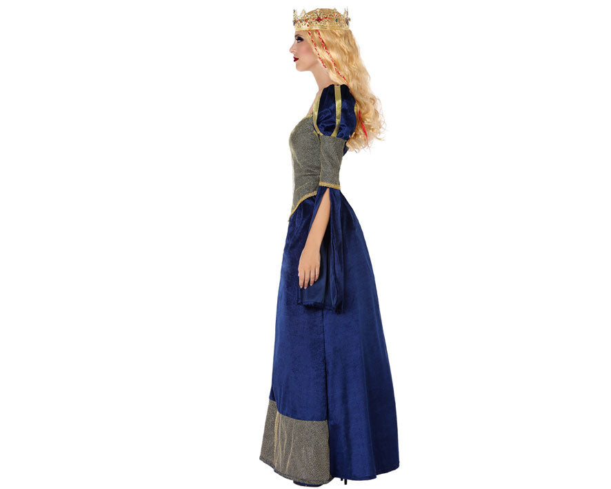 Disfraz de Duquesa Medieval Azul para Mujer Reyes y Reinas Medievales Atosa