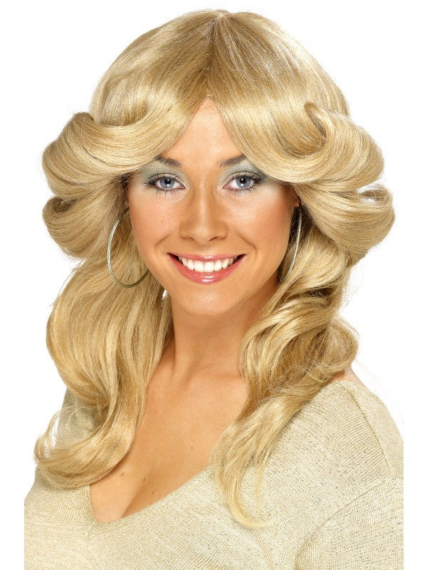 Peluca Rubia con Ondas Años 70 COMPLEMENTOS Smiffys
