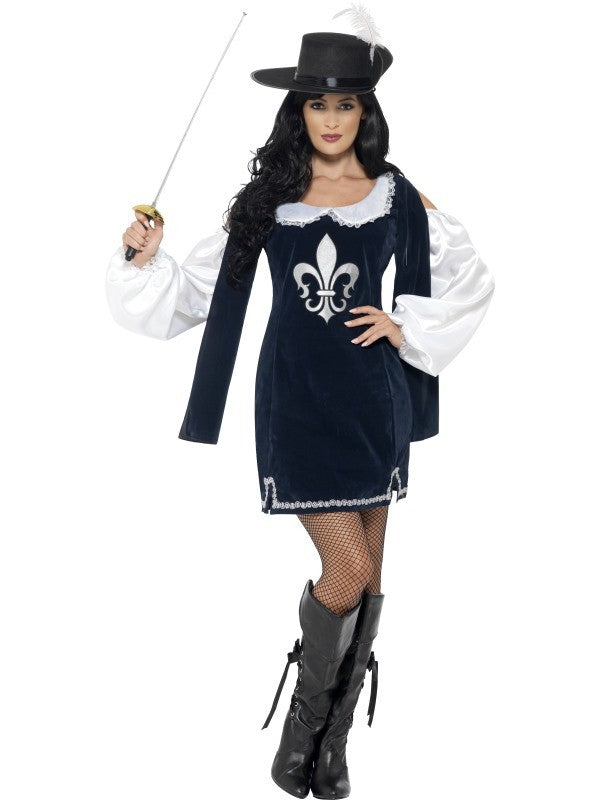 Disfraz de Mosquetera con Vestido y Sombrero Mosqueteros Smiffys