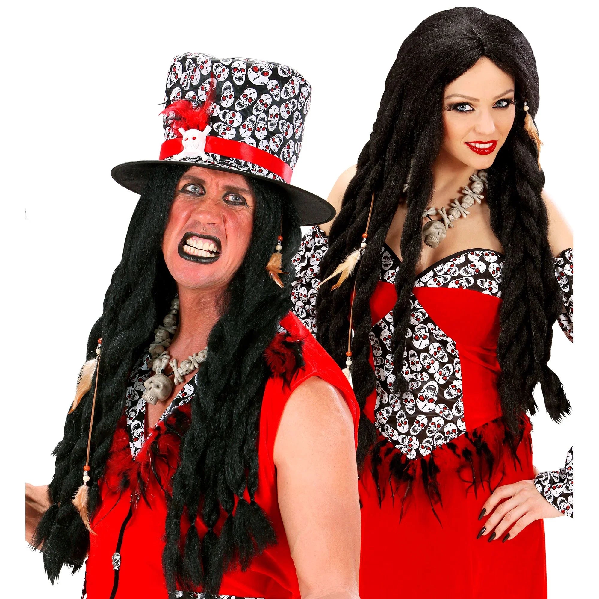 Peluca Morena Vudú con Trenzas Rasta COMPLEMENTOS Widmann