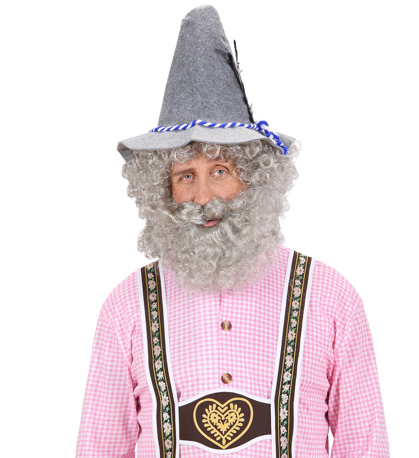 Peluca Gris Rizada con Barba COMPLEMENTOS Widmann