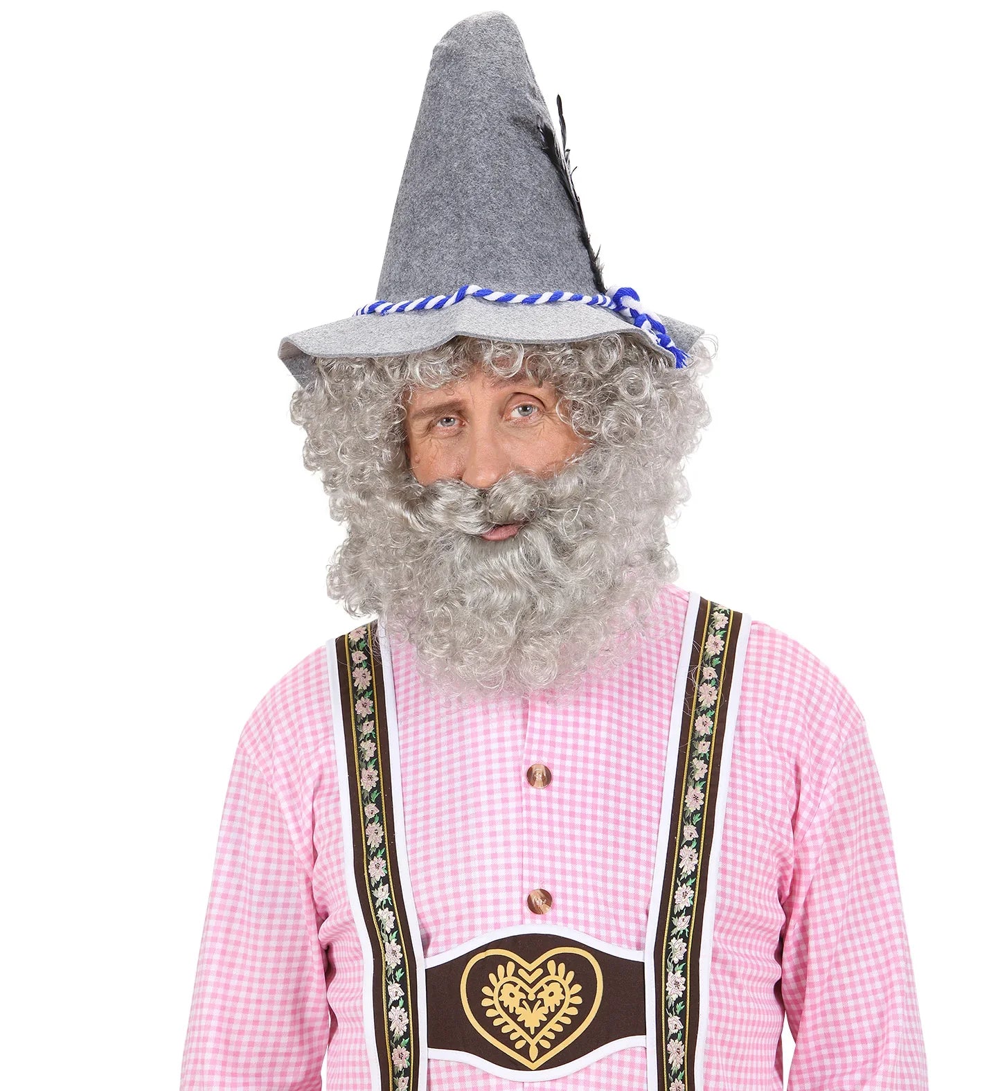 Peluca Gris Rizada con Barba COMPLEMENTOS Widmann