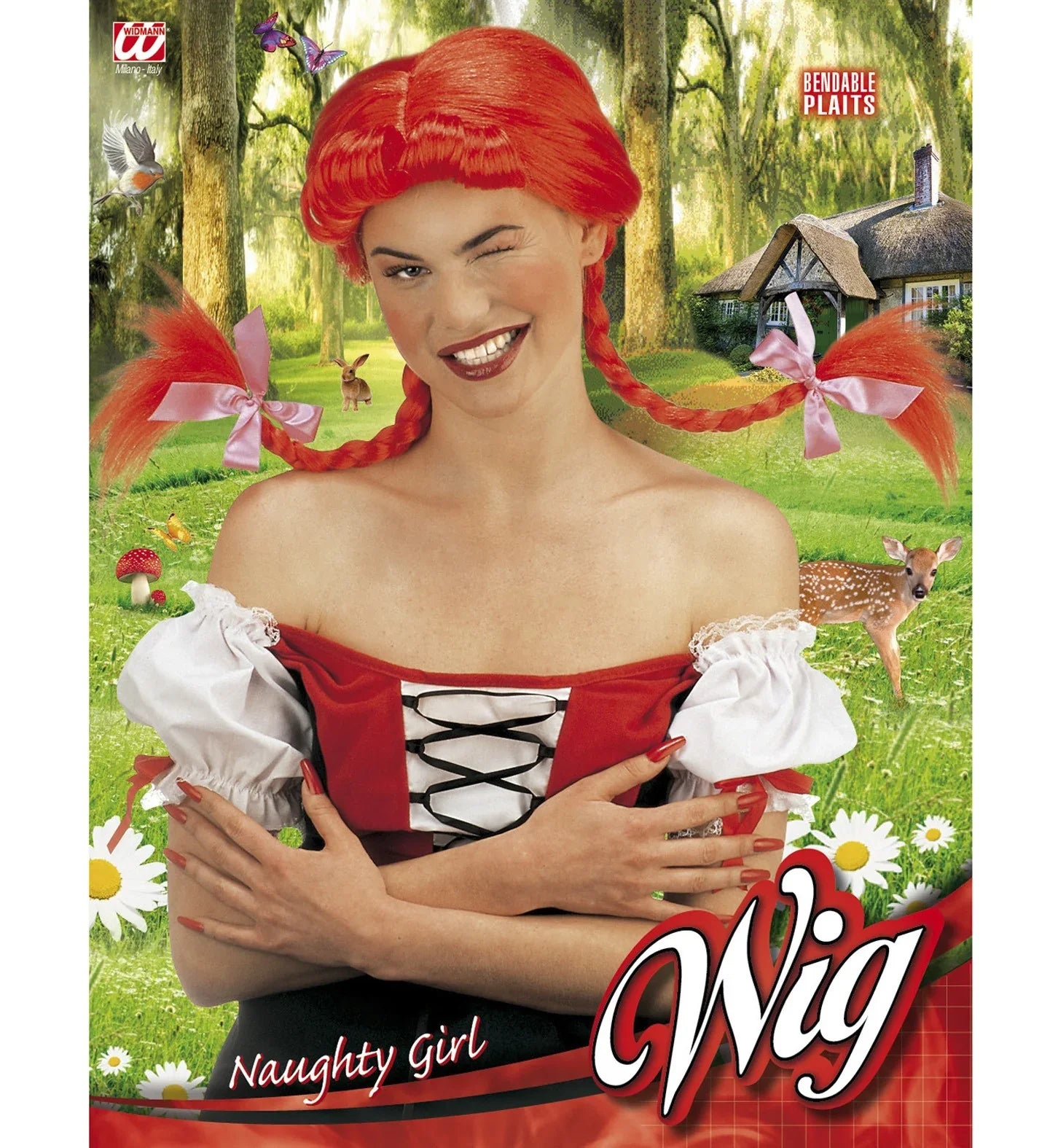 Peluca de Chica Calzaslargas Naranja COMPLEMENTOS Widmann