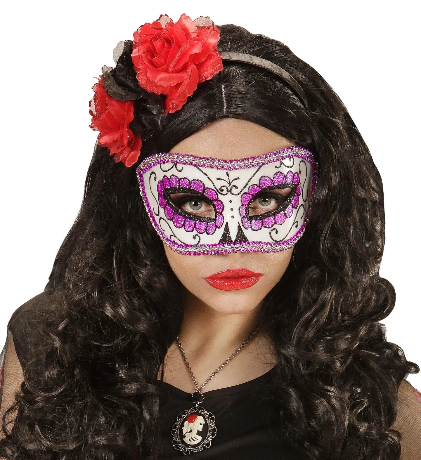 Antifaz morado del Día de los Muertos Antifaces Widmann