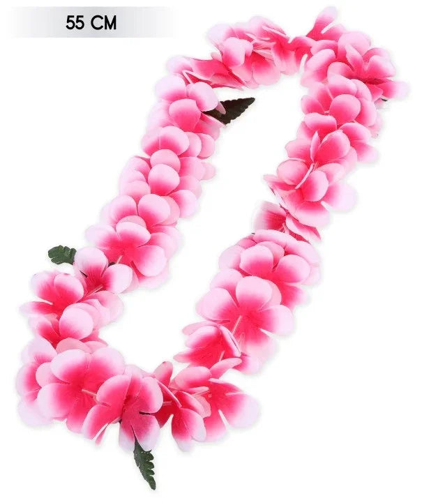 Collar de Flores Hawaiano Rosa Fucsia Collares Hawaianos Partilandia