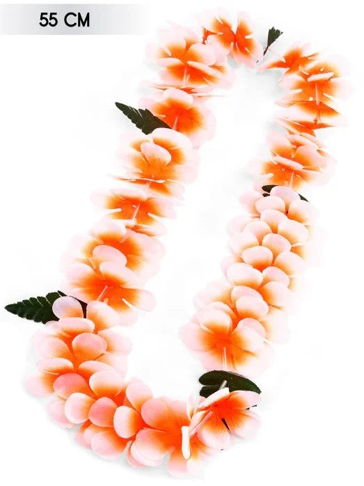 Collar de Flores Hawaiano Naranja Collares Hawaianos Partilandia