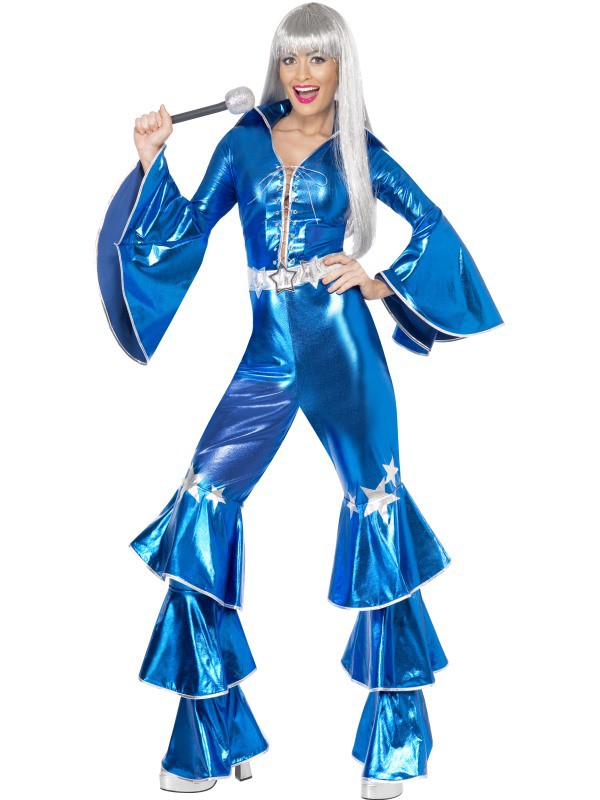 Disfraz Disco en Azul para mujer Disco Smiffys