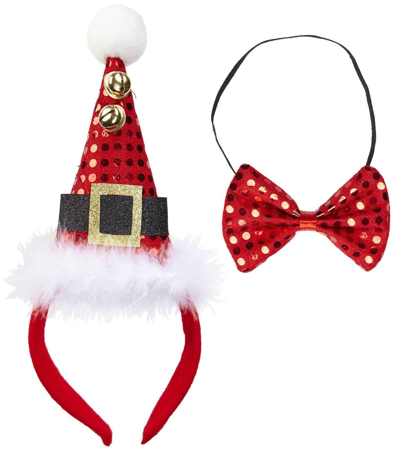 Mini Sombrero Papa Noel con pajarita y cascabeles Navidad Widmann