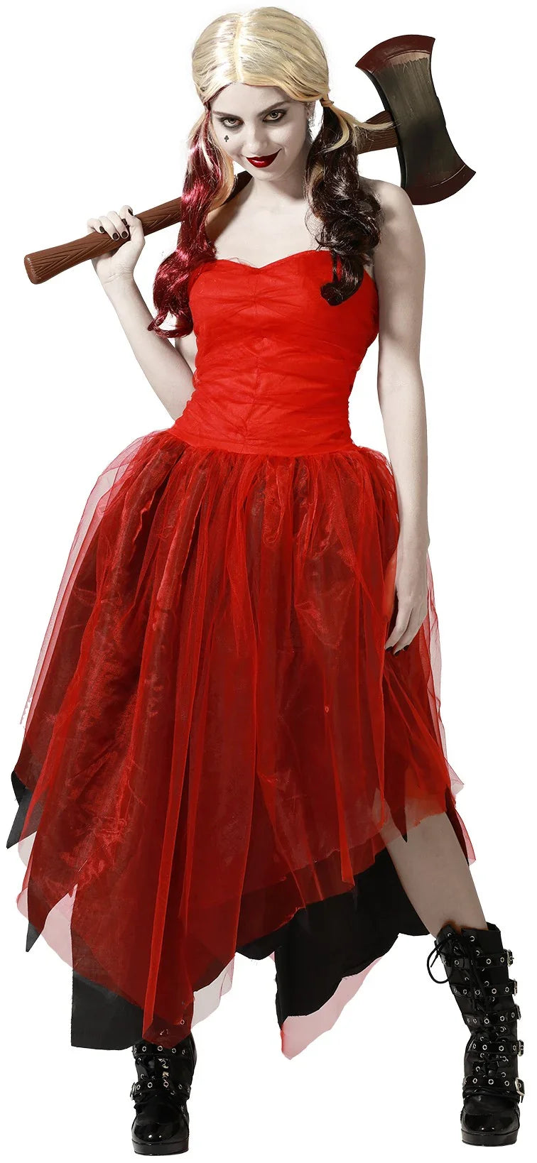 Disfraces en Pareja de Joker Morado y Harley Roja Superhéroes Disfraces Simon