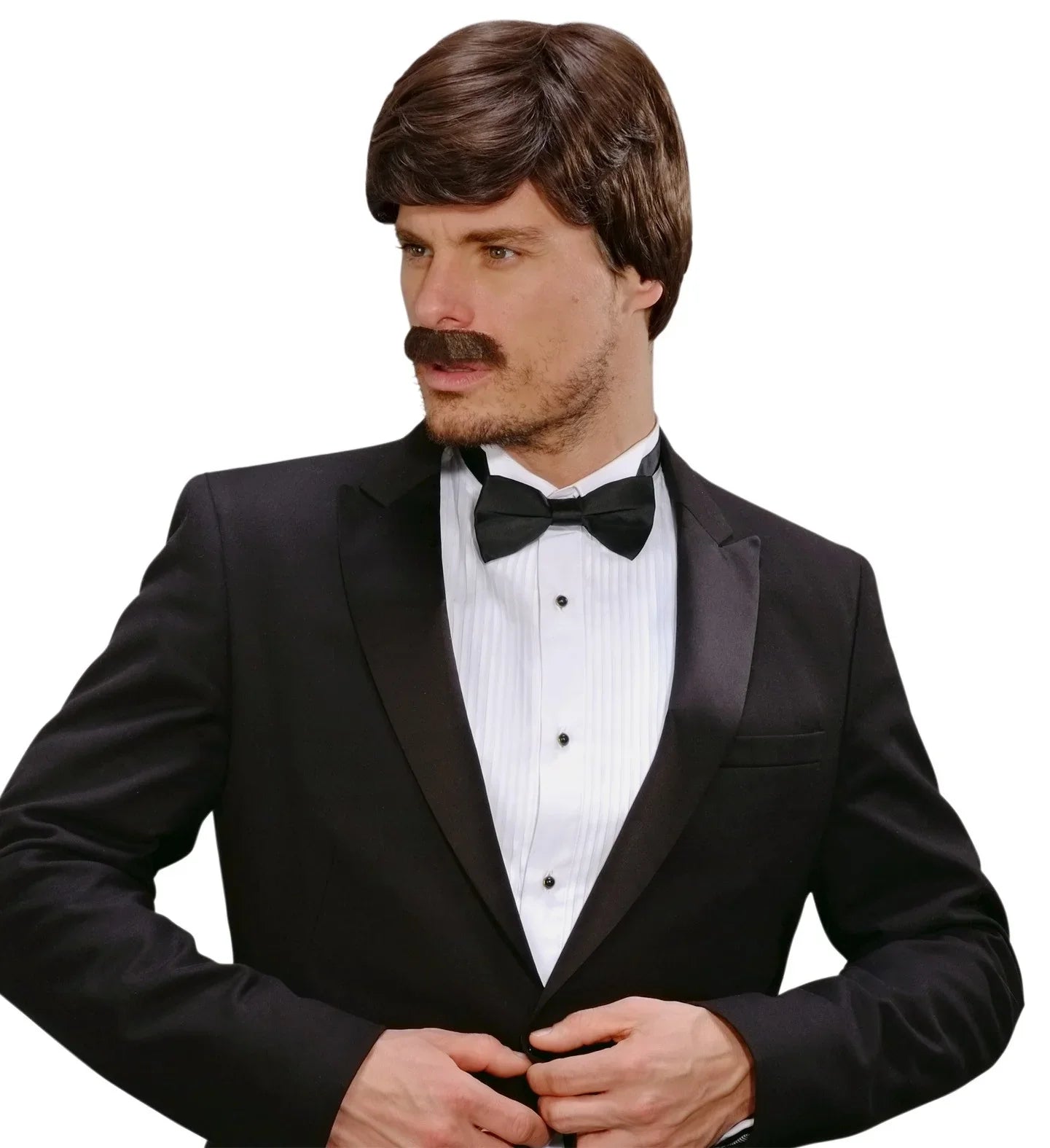 Peluca Castaña para Hombre con Bigote Lujo Pelucas Widmann