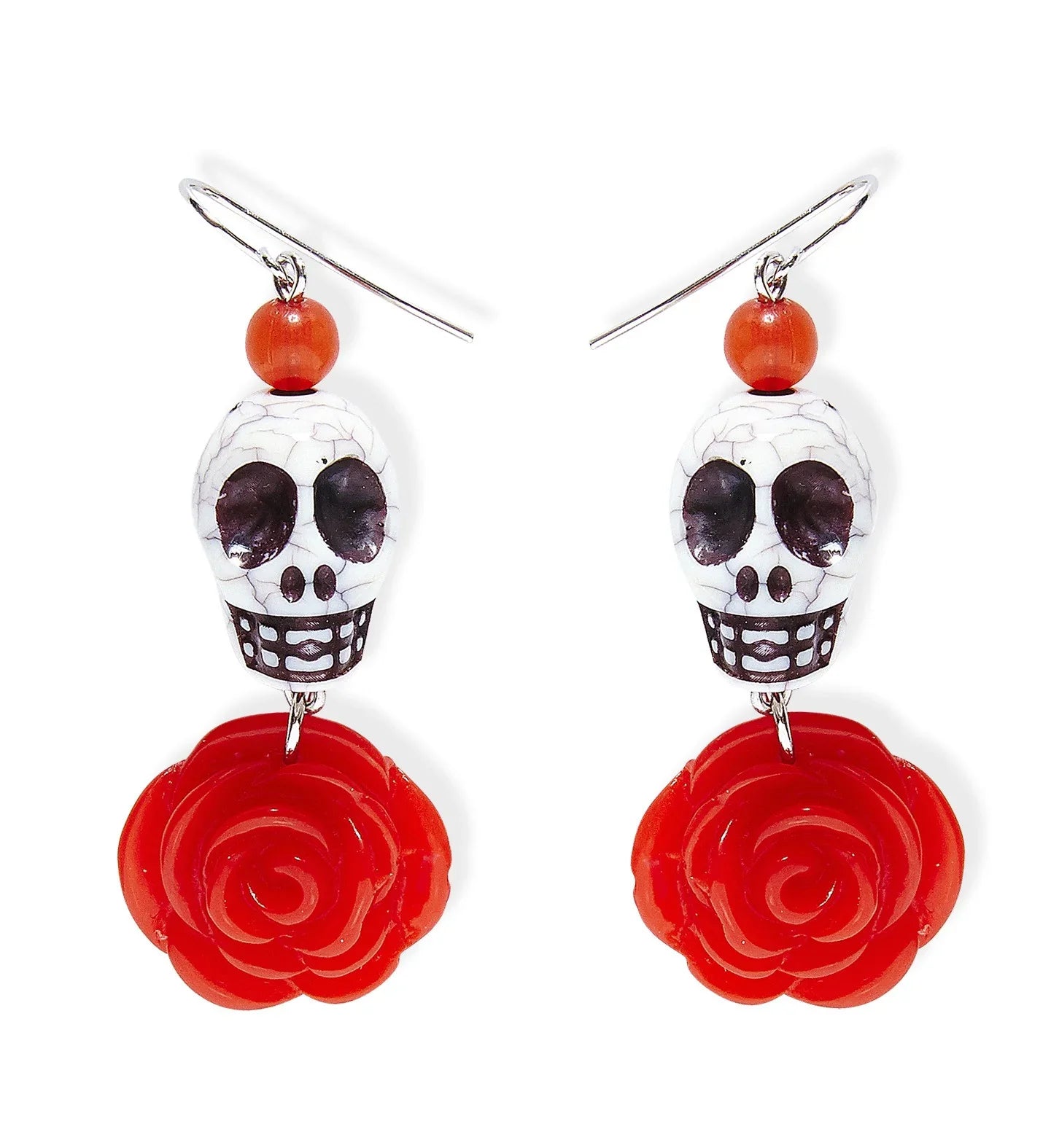Pendientes con Calaveras y Rosas Joyas y Bisutería Widmann