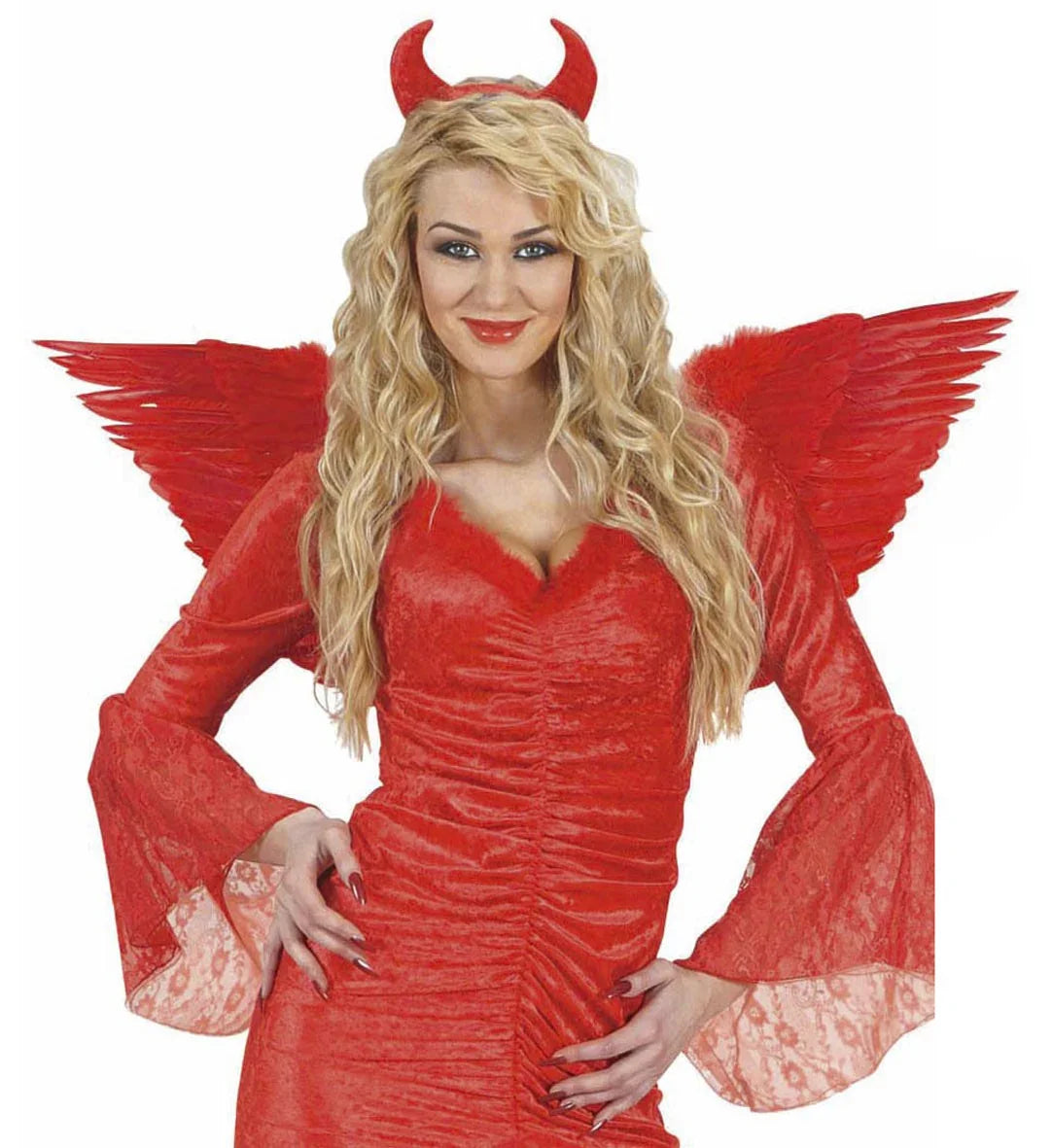 Alas de plumas naturales en rojo Alas Widmann