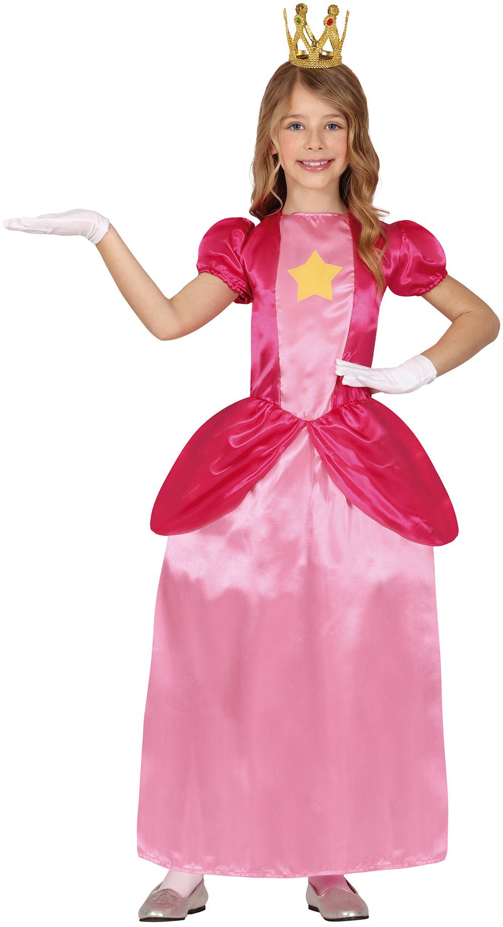 Disfraz de Princesa Peach Rosa para Niña Super Mario Bros y Luigi Guirca