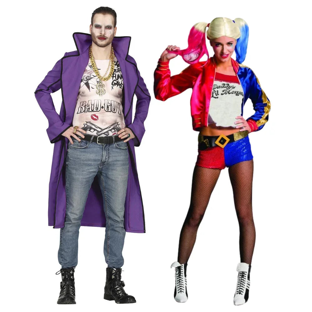 Disfraces en Pareja de Joker y Harley Quinn Superhéroes Disfraces Simon