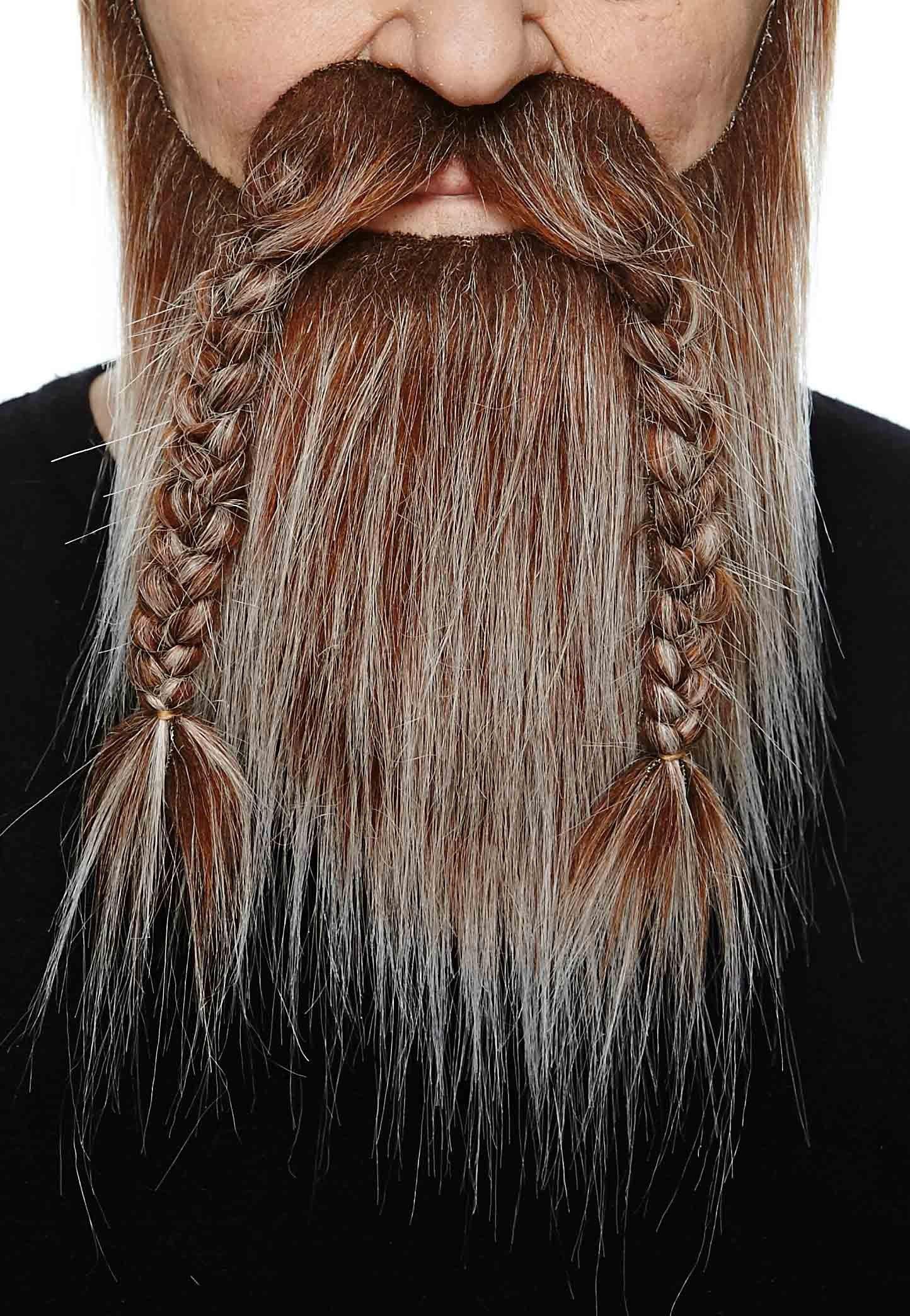 Barba de Vikingo con Trenzas Barbas y Bigotes Viving Castaño - Canoso