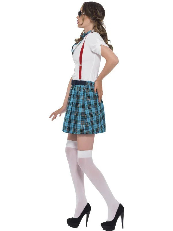 Disfraz de Colegiala Sexy Azul Despedidas Smiffys