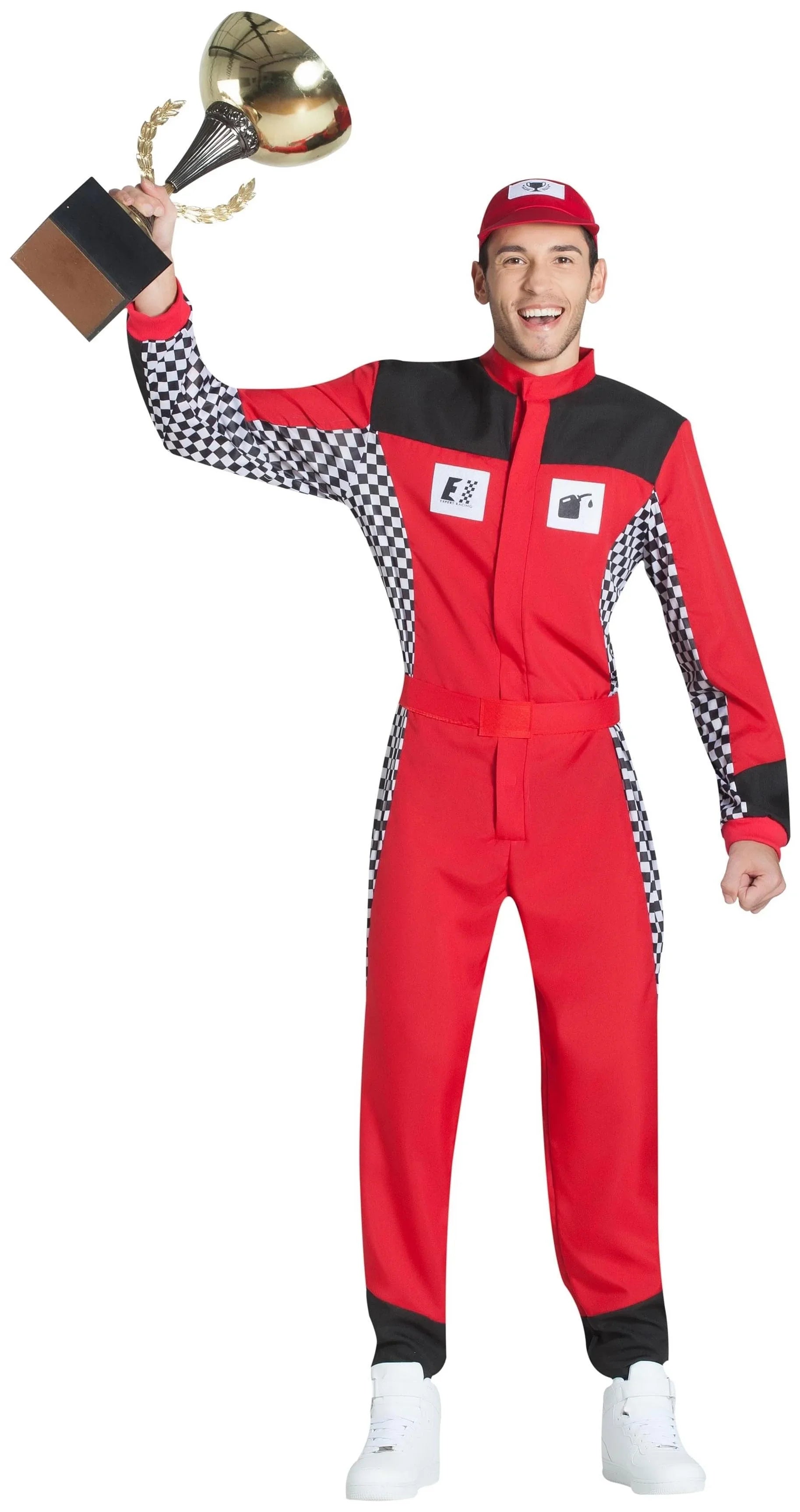 Disfraz de Piloto F1 Rojo para Hombre Pilotos de Carreras Kimokawaii