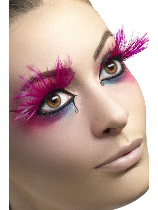 Pestañas de Plumas en Fucsia Pestañas Smiffys