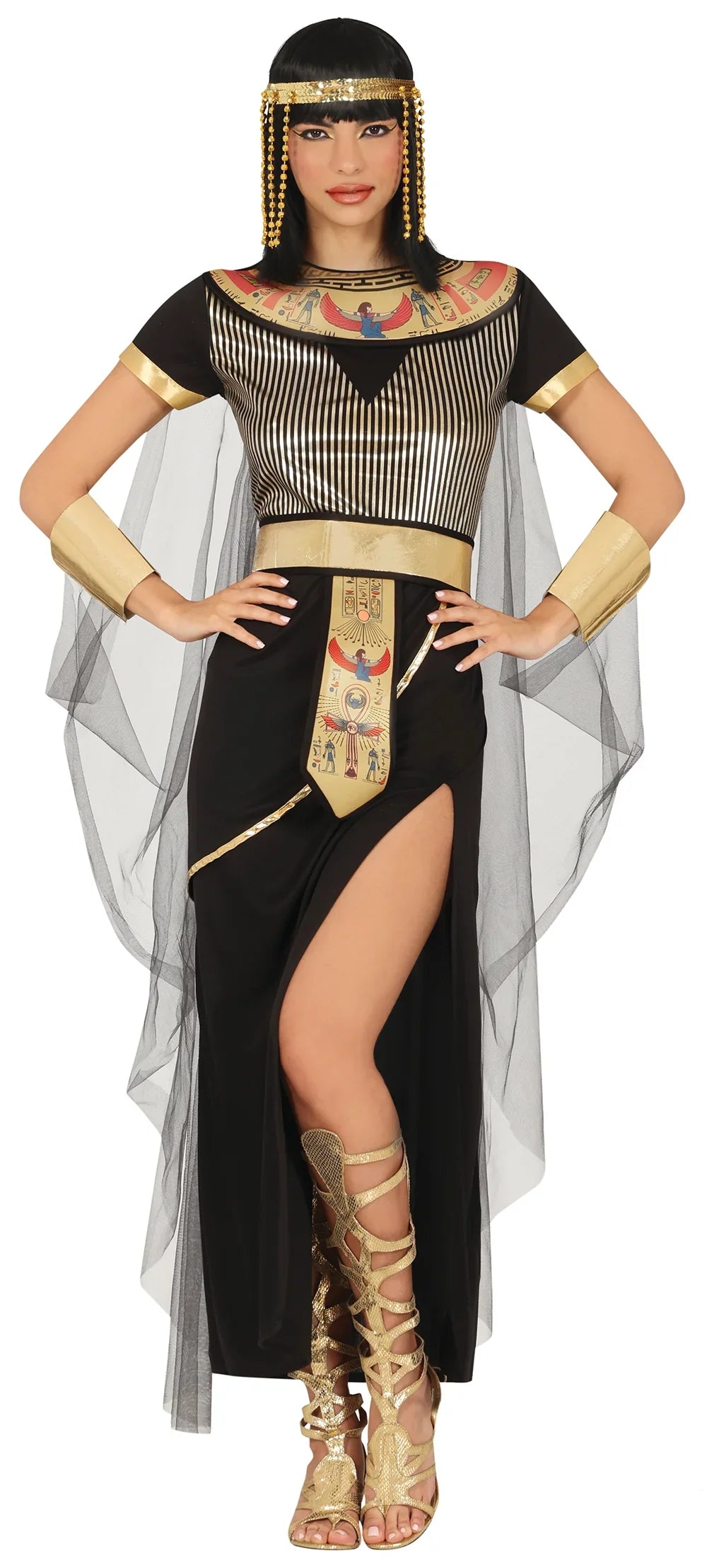 Disfraz de Faraona Nerfertiti Negro para Mujer Egipcios Guirca