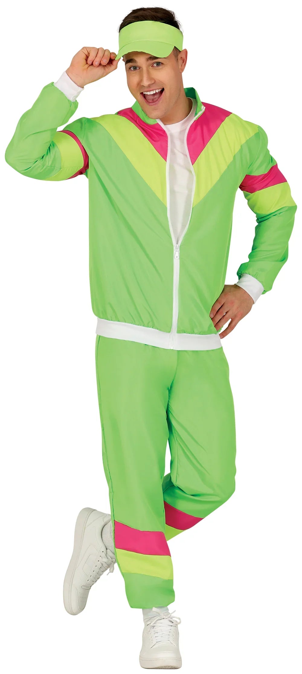 Disfraz Chándal Años 80 Verde Neón para Hombre Chándales de Táctel Años 80 Guirca