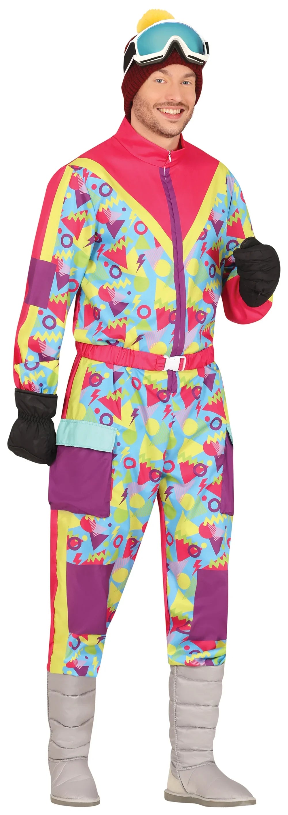 Disfraz de Esquiador Años 80 Rosa para Hombre Deportes y Animadoras Guirca