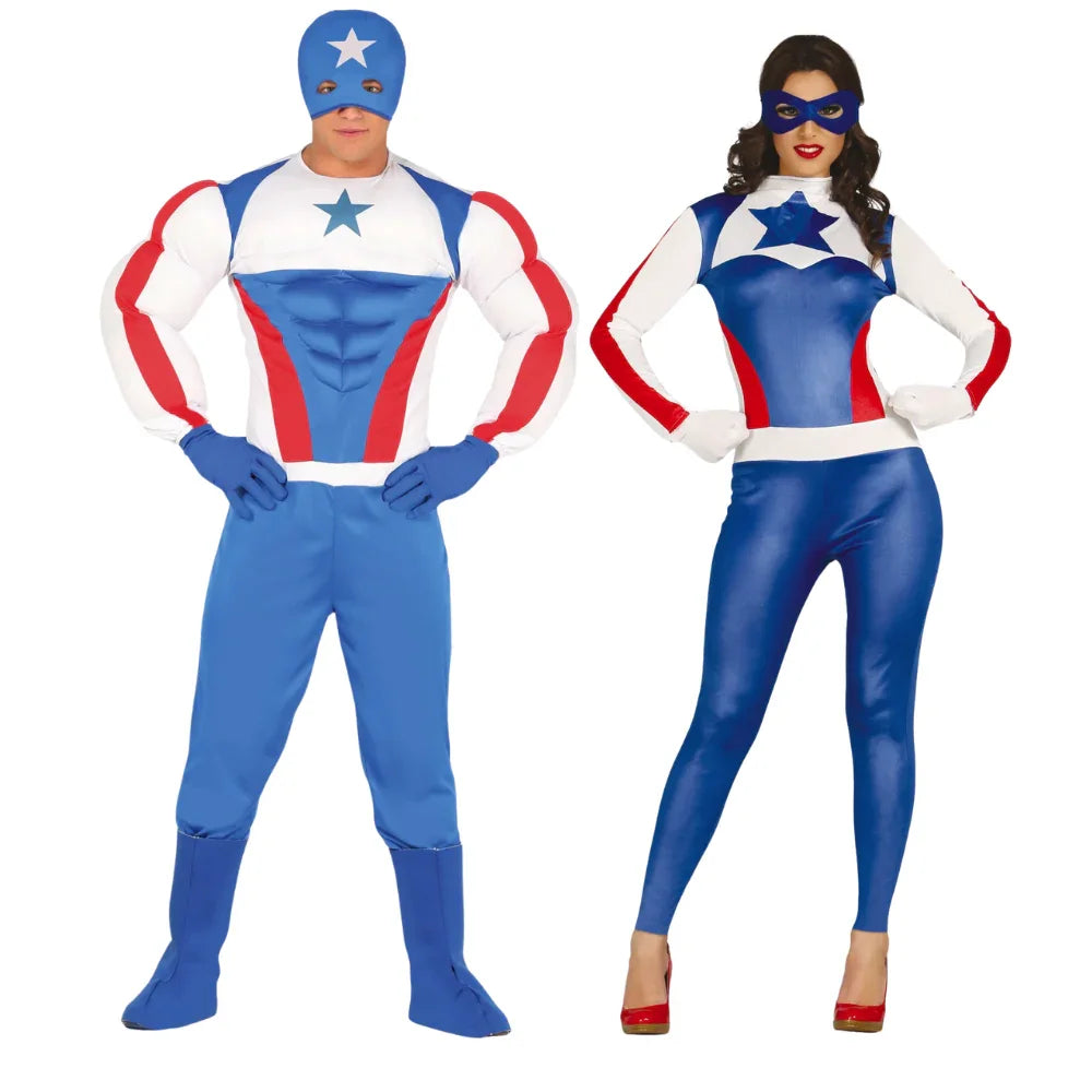 Disfraces en Pareja de Capitán Estrella Capitán América Disfraces Simon