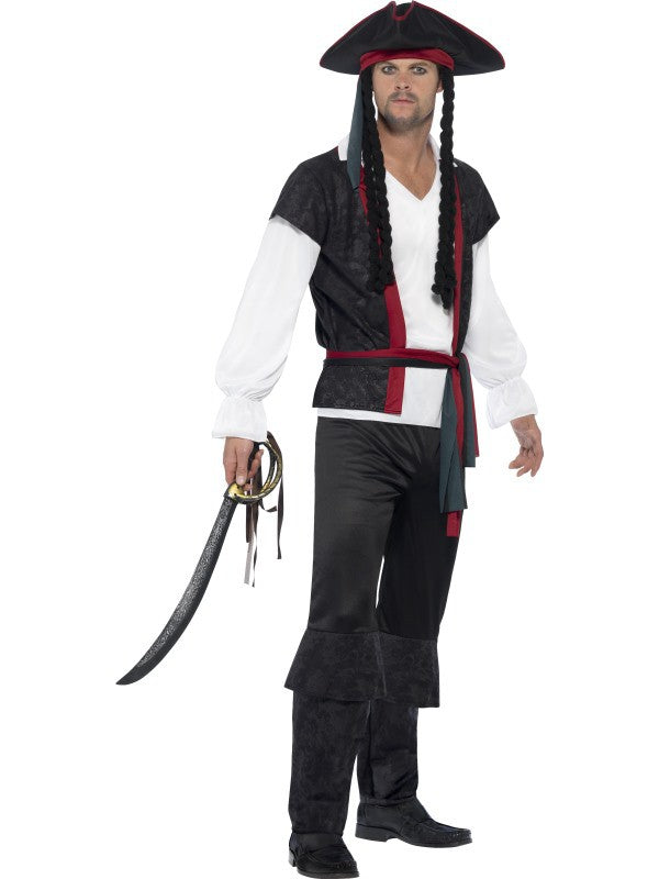 Disfraz de Pirata con Sombrero y Rastas Piratas Smiffys