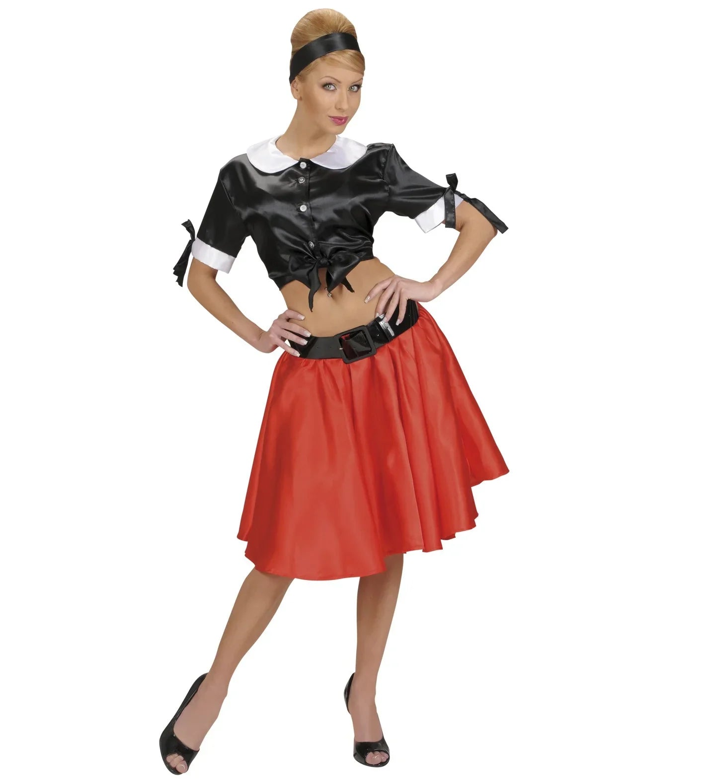 Falda de Raso Rojo con Enagua Faldas y Pantalones Widmann