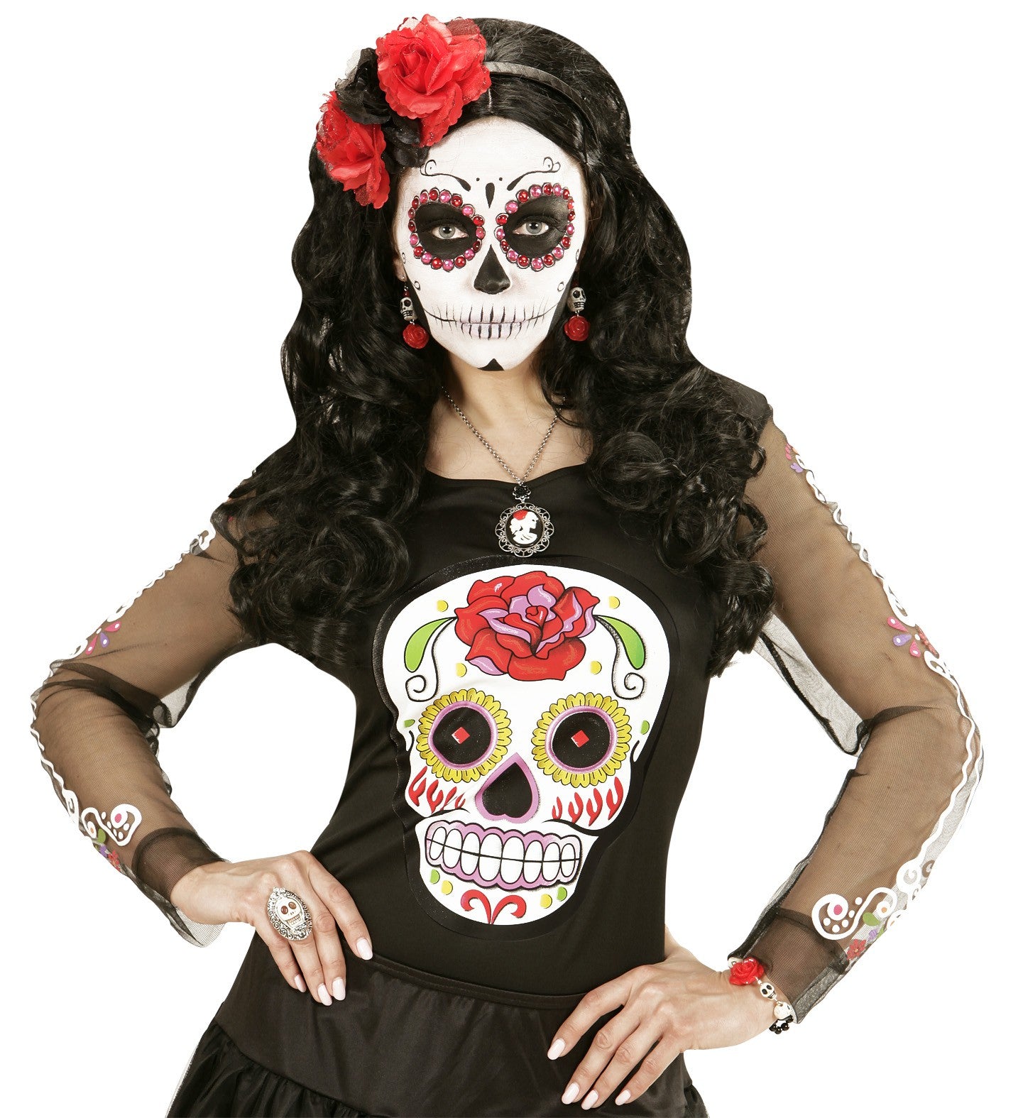 Anillo con Calavera Blanca y Strass Joyas y Bisutería Widmann