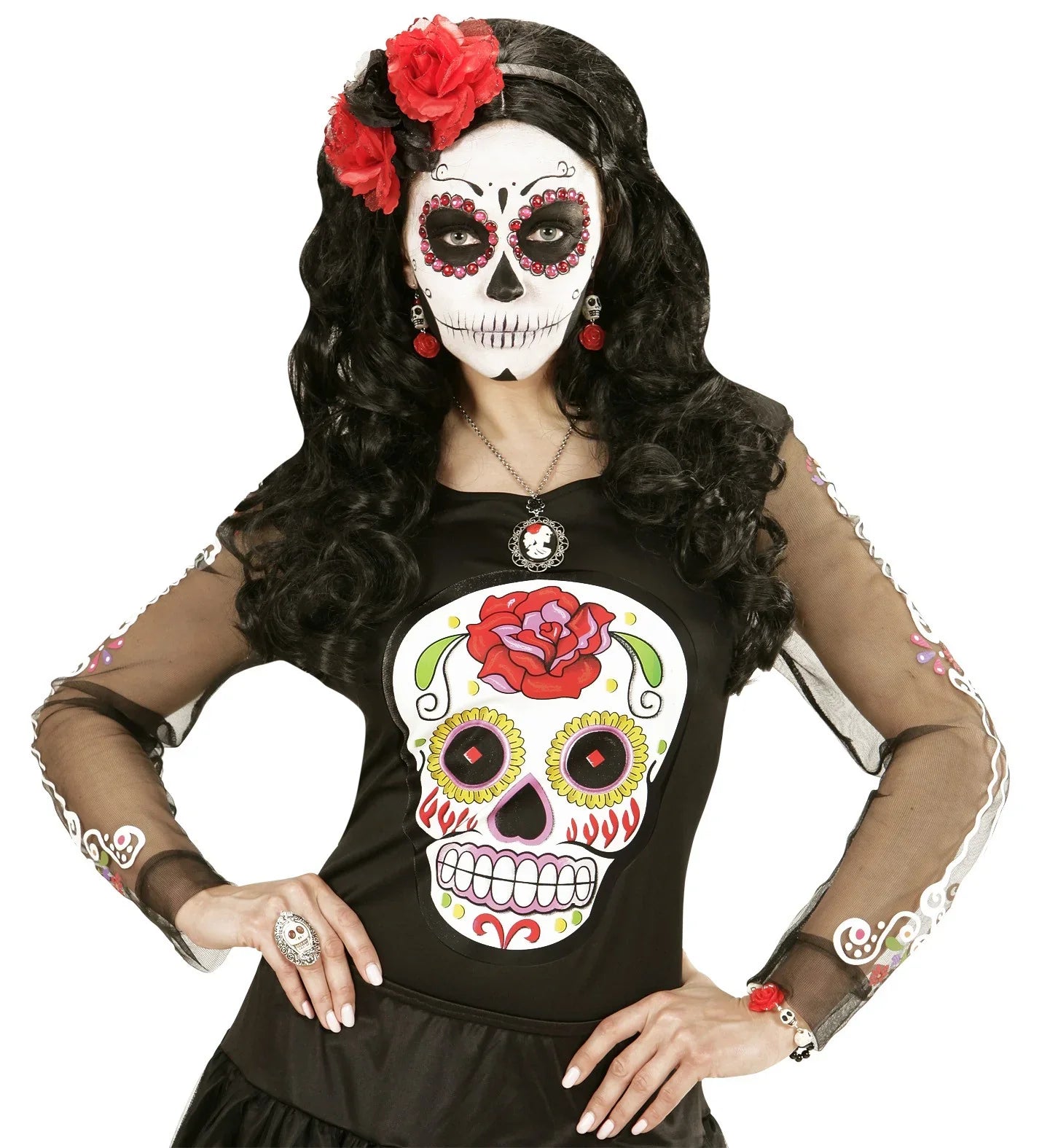 Anillo con Calavera Blanca y Strass Joyas y Bisutería Widmann