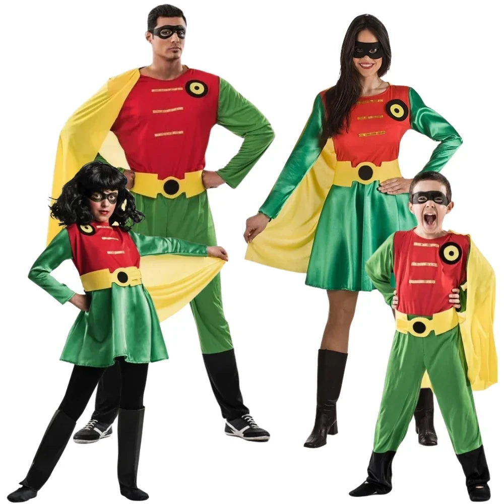 Disfraces para Grupo de Superhéroes Rojos y Verdes Robin Disfraces Simon