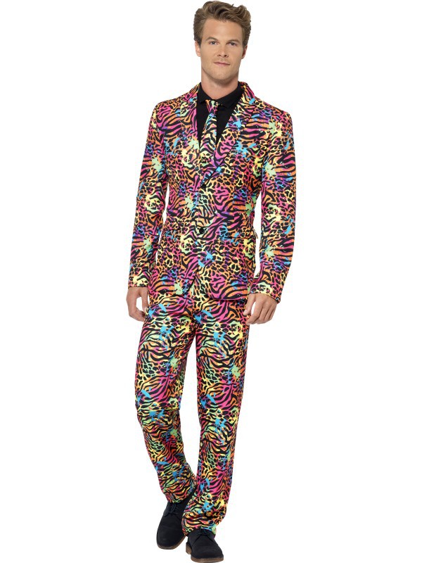Traje Neón Salvaje Años 80 para Hombre Trajes Originales Smiffys