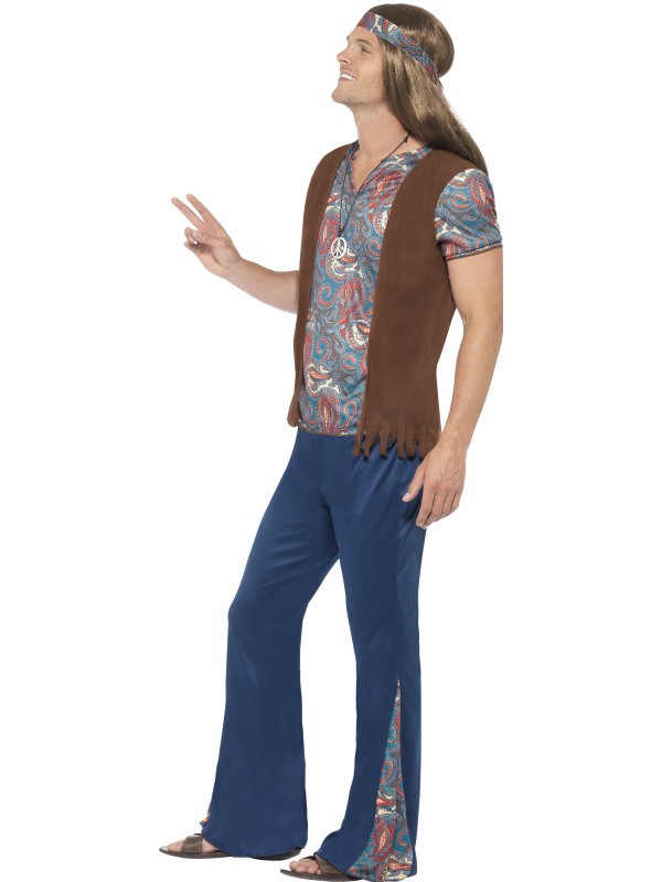 Disfraz de Hippie para Hombre con Colgante Hippies Smiffys