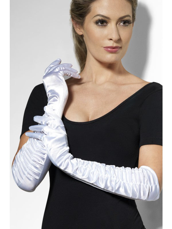 Guantes de Raso Largos con Pliegues Guantes Smiffys