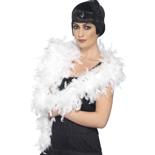 Boa Blanca de Plumas COMPLEMENTOS Smiffys