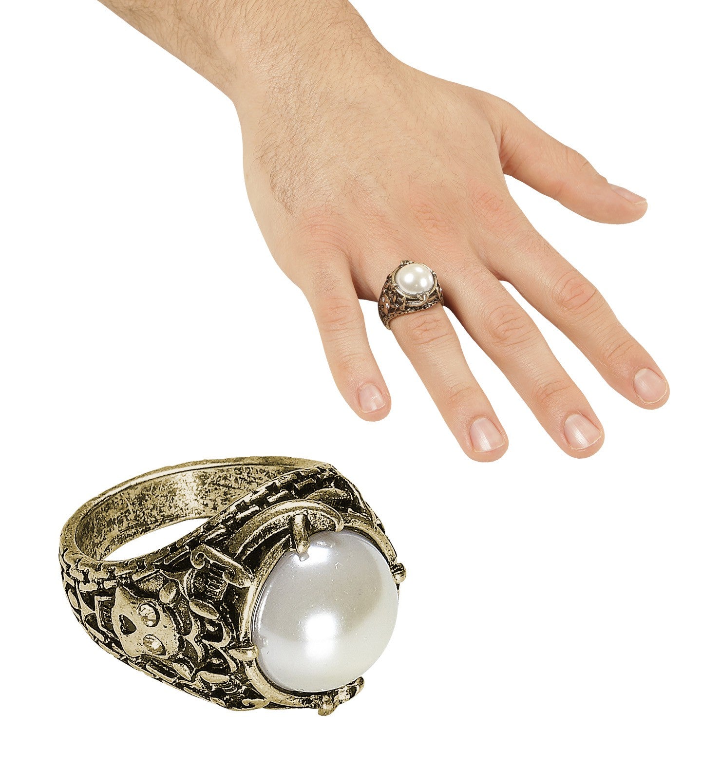 Anillo Metálico con Perla Joyas y Bisutería Widmann