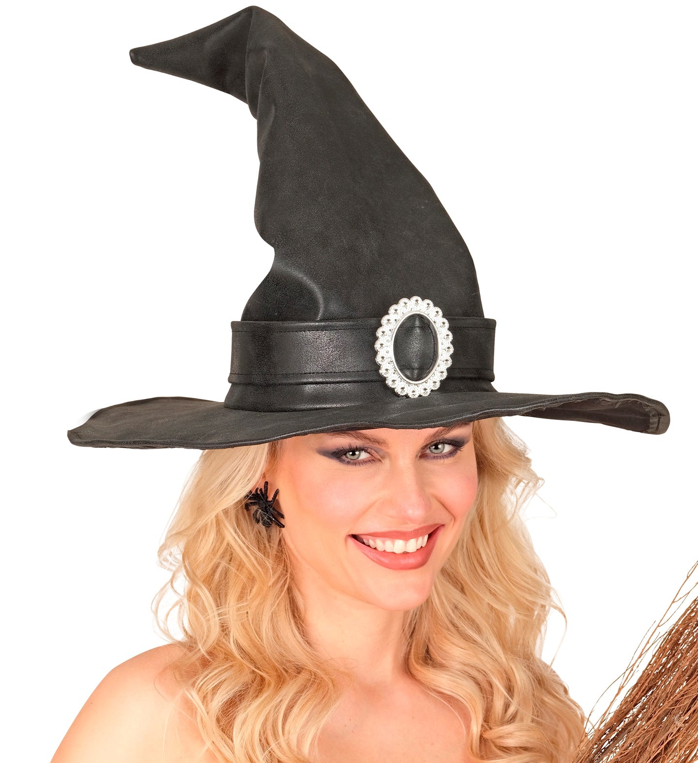 Sombrero Bruja de Cuero Ecológico para Mujer