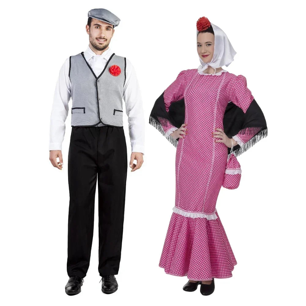 Disfraces en Pareja de Chulapo y Chulapa Castiza Rosa Chulapos y Chulapas Disfraces Simon