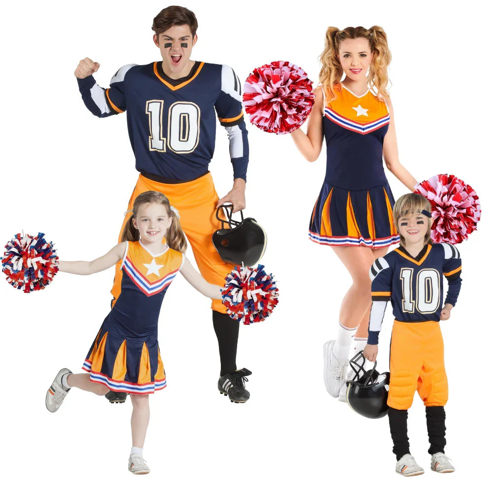 Disfraces para Grupo de Jugador de Rugby y Animadora Azul Deportistas y Animadoras Disfraces Simon