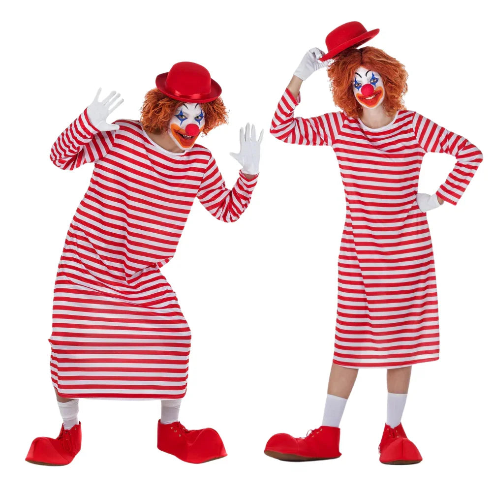 Disfraces en Pareja de Payaso con Camisón de Rayas Payaso Disfraces Simon