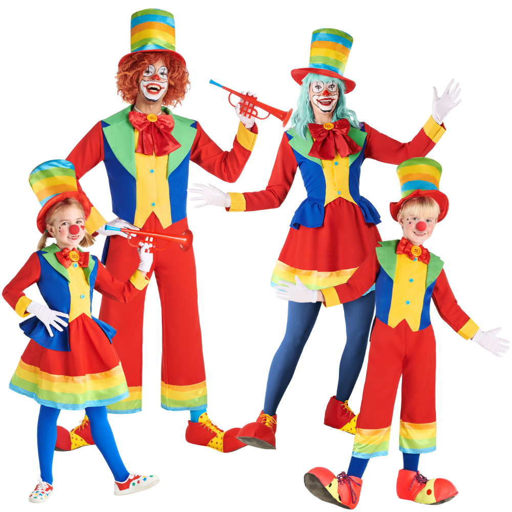 Disfraces para Grupo de Payaso Multicolor con Sombrero Payaso Disfraces Simon
