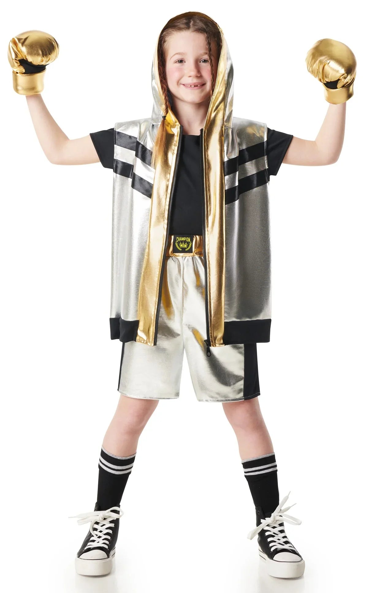 Disfraz de Boxeador Plateado Infantil Boxeadores Kimokawaii