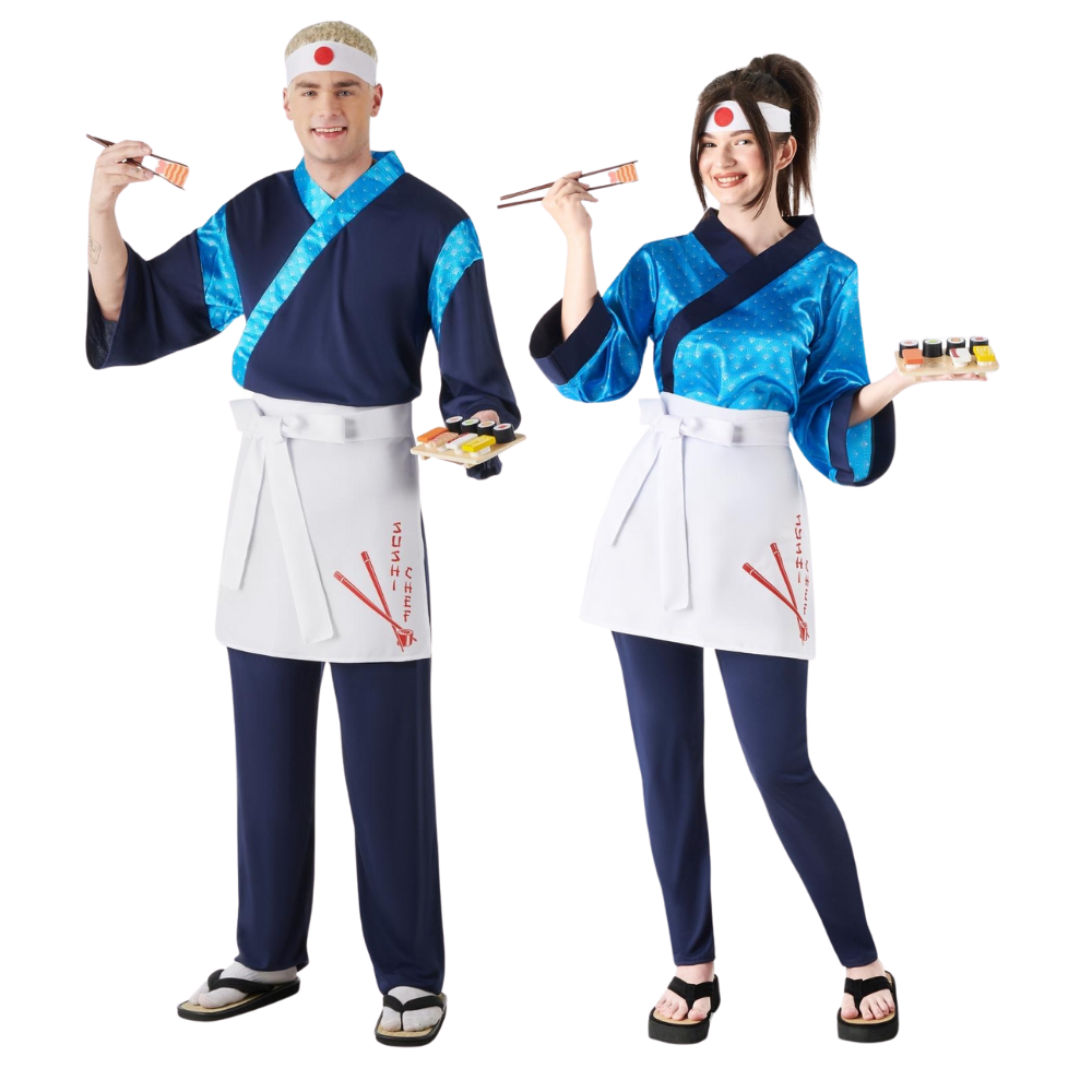 Disfraces en Pareja de Cocineros Japoneses de Sushi Cocineros Disfraces Simon