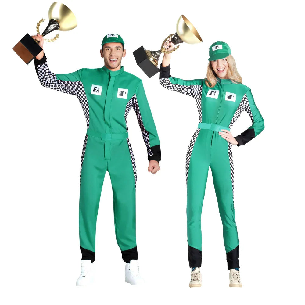 Disfraces en Pareja de Piloto F1 Verde Pilotos de Carreras Disfraces Simon