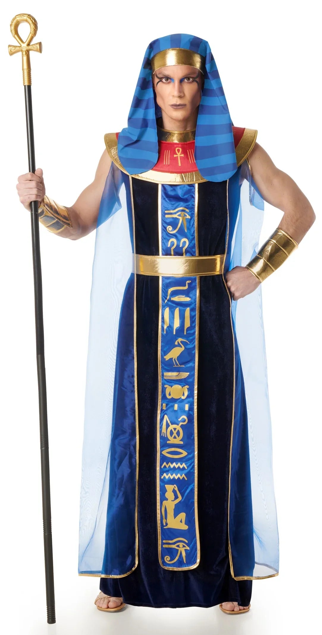 Disfraz de Faraón Egipcio Elegante Azul para Hombre Egipcios Kimokawaii