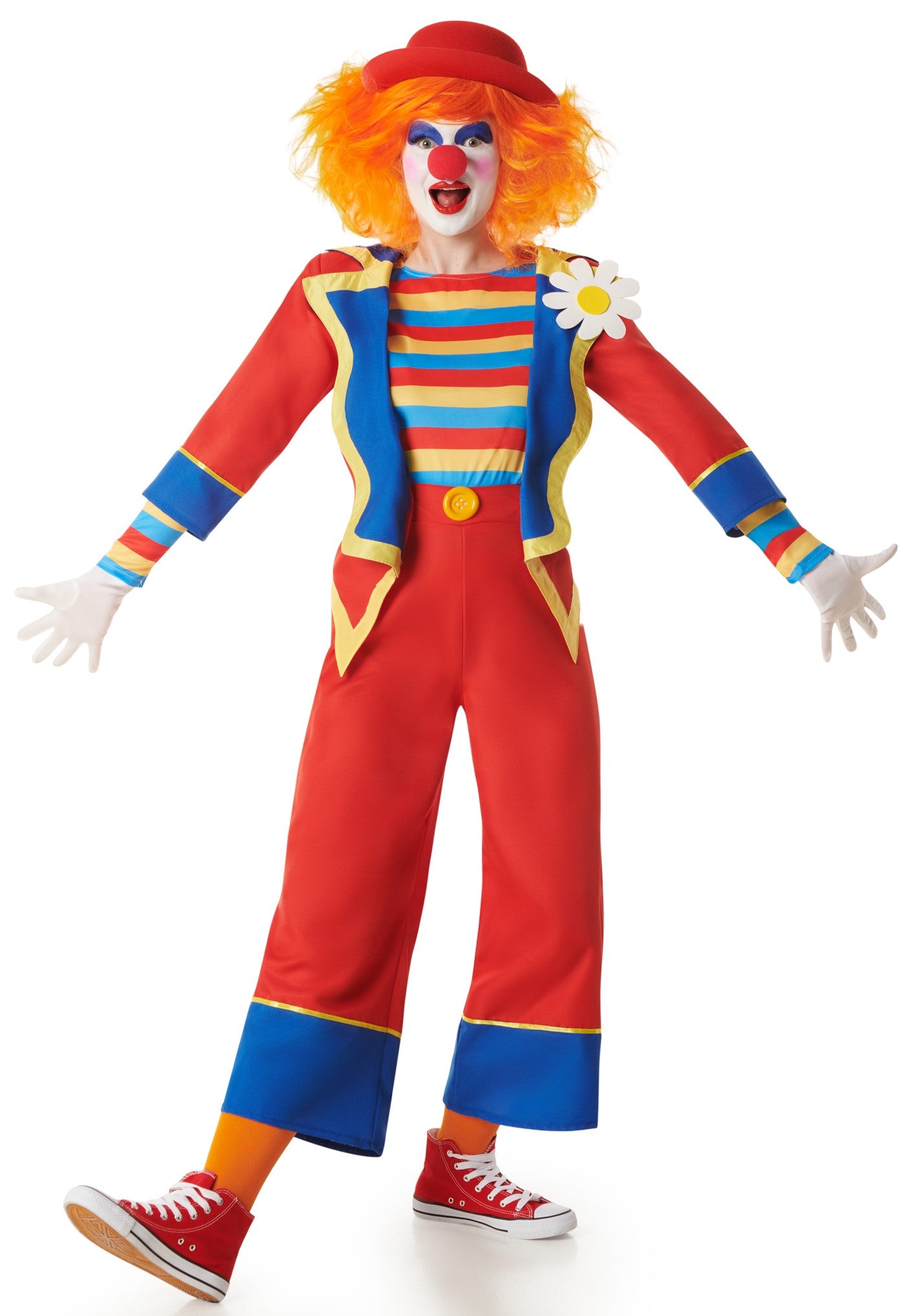Disfraz de Payasa Multicolor con Chaqueta para Mujer