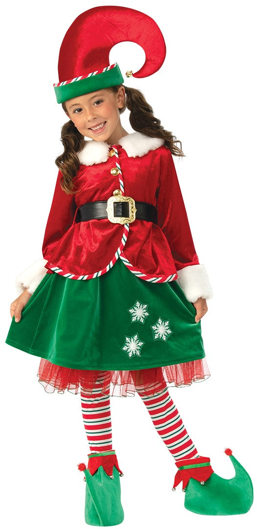 Disfraz de Elfa Navideña Elegante para Niña Elfos Navideños Rubies
