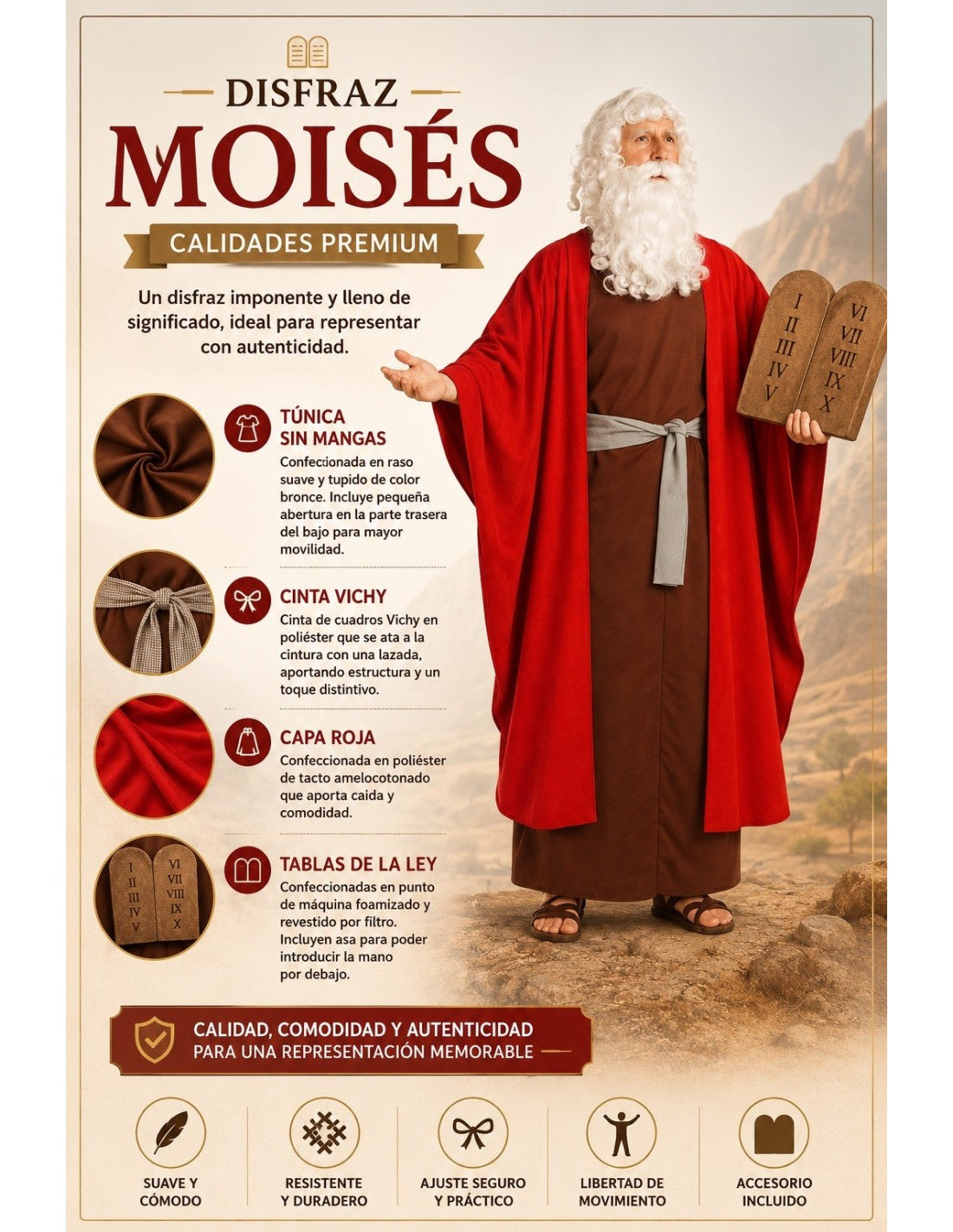 Disfraz de Moisés para Hombre