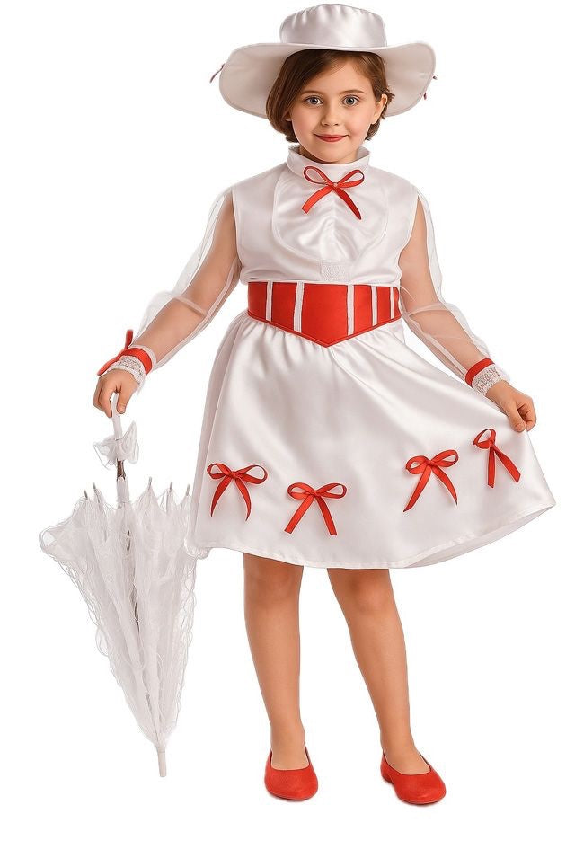 Disfraz de Mary Poppins Blanco para Niña