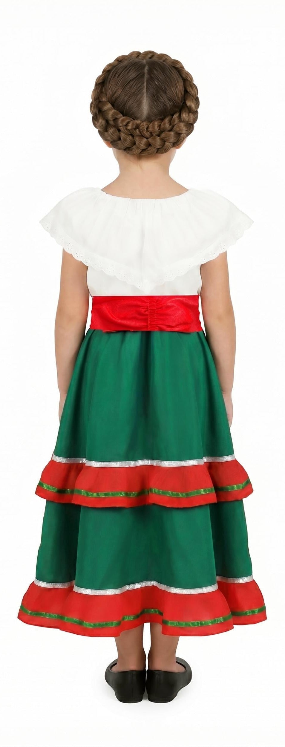 Disfraz Mexicana con Falda en Color Verde para Niña